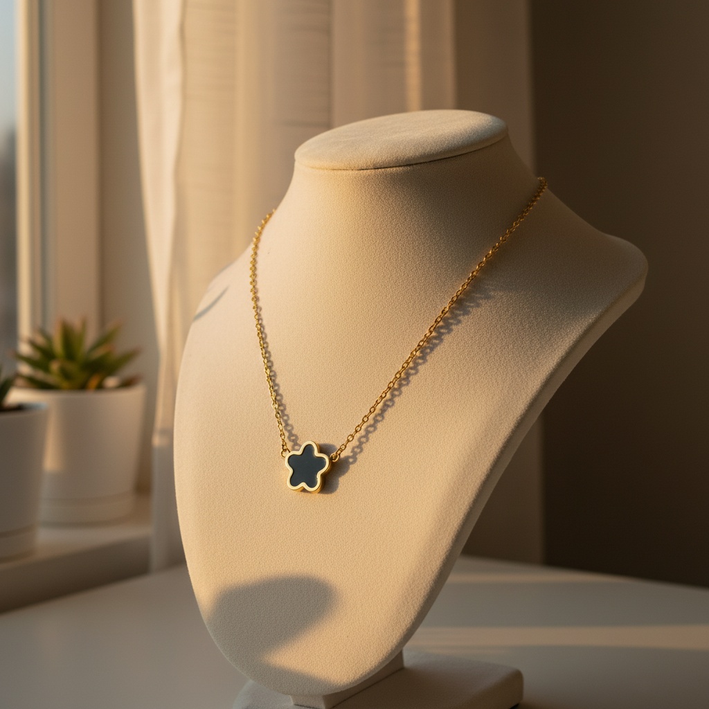 Necklace on a luxurious display